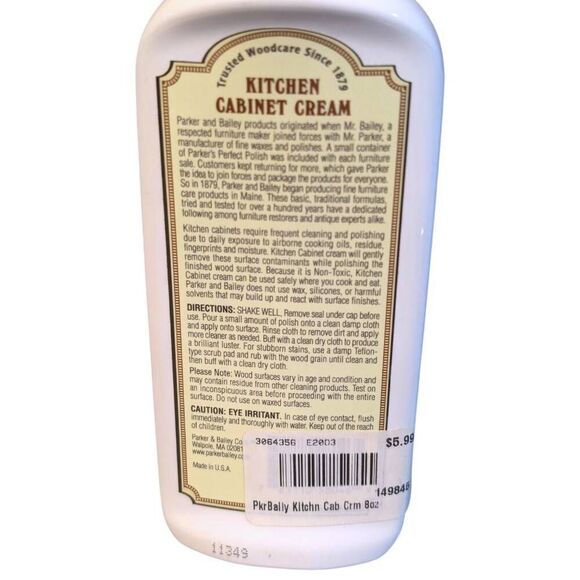 Parker & Bailey Kitchen Cabinet Cream 8 fl oz New Multipurpose Wood Cleaner - Picture 4 of 4